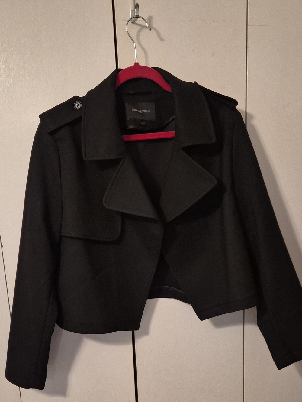 Banana Republic Factory Black Cropped Trench Coat